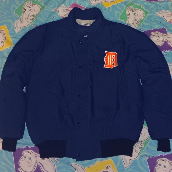 80s Detroit Tigers DeLong Baseball Jacket Coat Vintage MLB